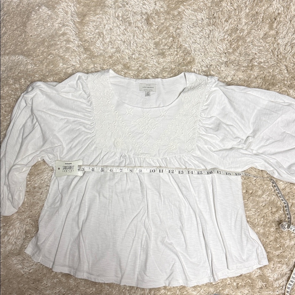 Lucky Brand Embroidered Cotton Top - Picture 6 of 8